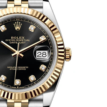Rolex Datejust Black Diamond Dial Gold & Steel 41mm