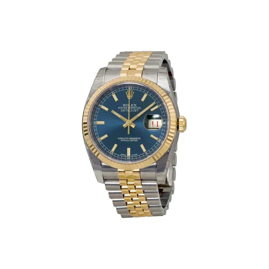 Rolex Datejust Gold & Steel Blue Dial 36mm 16233